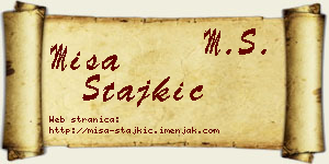 Miša Stajkić vizit kartica